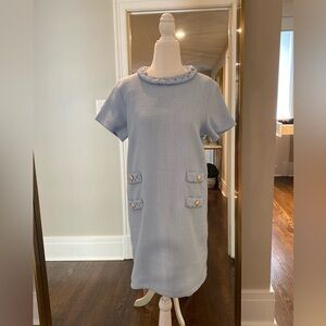 NWOT Ice Blue Tweed Shift Dress